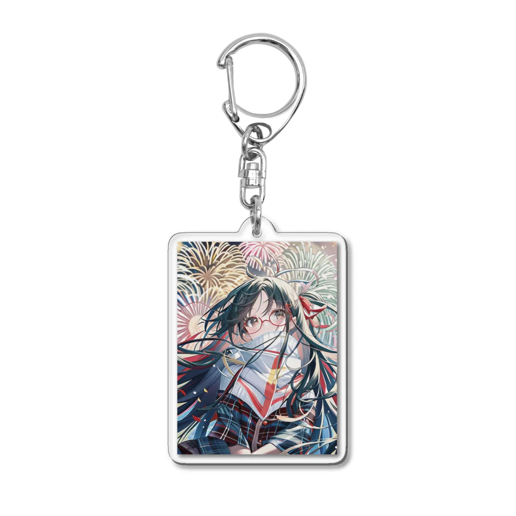 こつきと愛犬の茶々丸の狐月(こつき)のAIイラスト Acrylic Key Chain