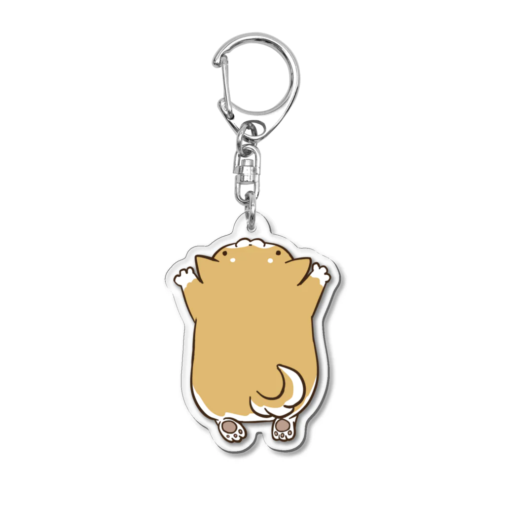 おちゃのこ齋々のしがみつく犬２【茶】 Acrylic Key Chain