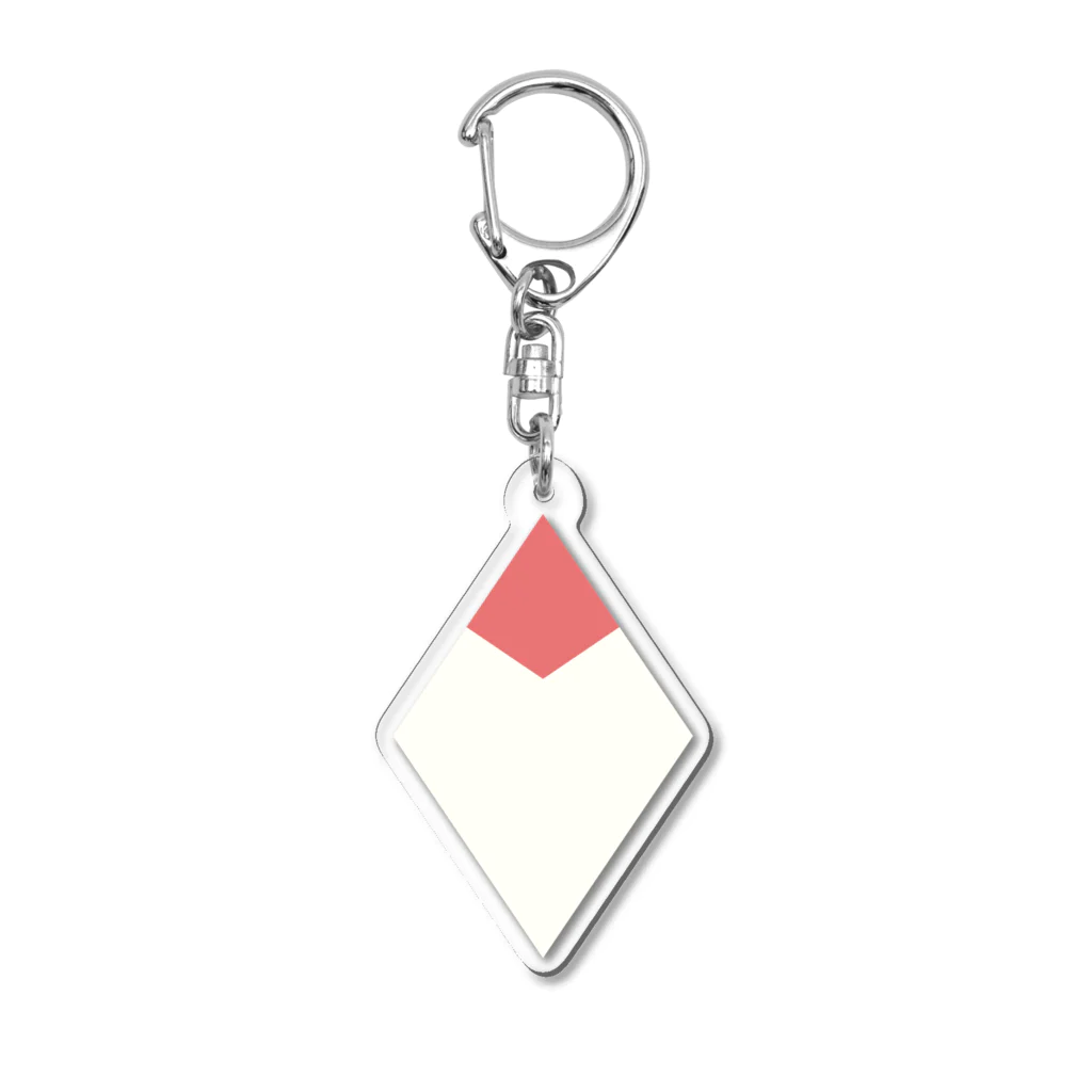 くろみつ屋の白文鳥菱形ヘッドアクキー Acrylic Key Chain