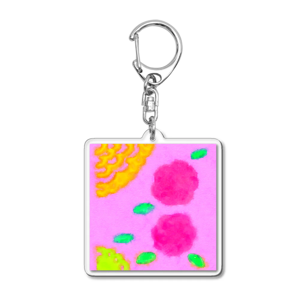 Noëlのピンクとお花 Acrylic Key Chain