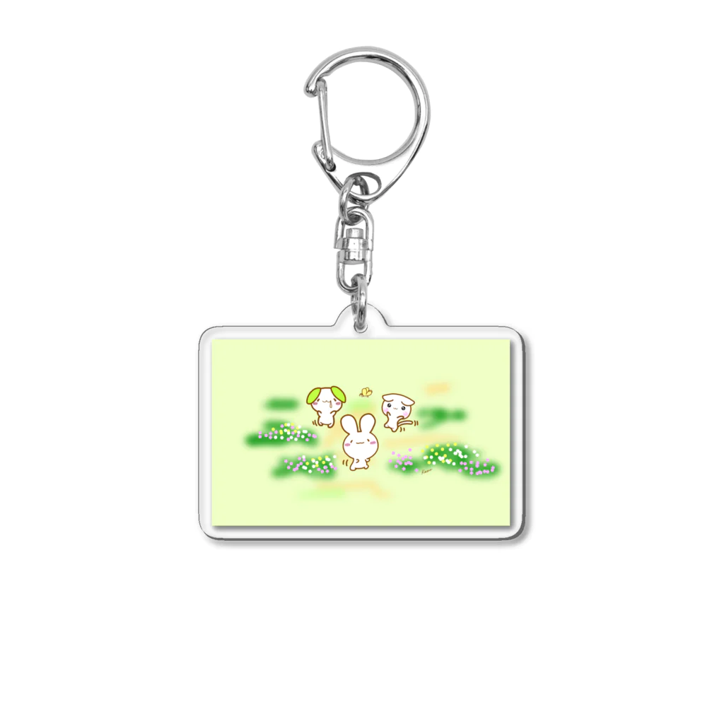 けあうさSHOPの3匹追いかけっこ Acrylic Key Chain