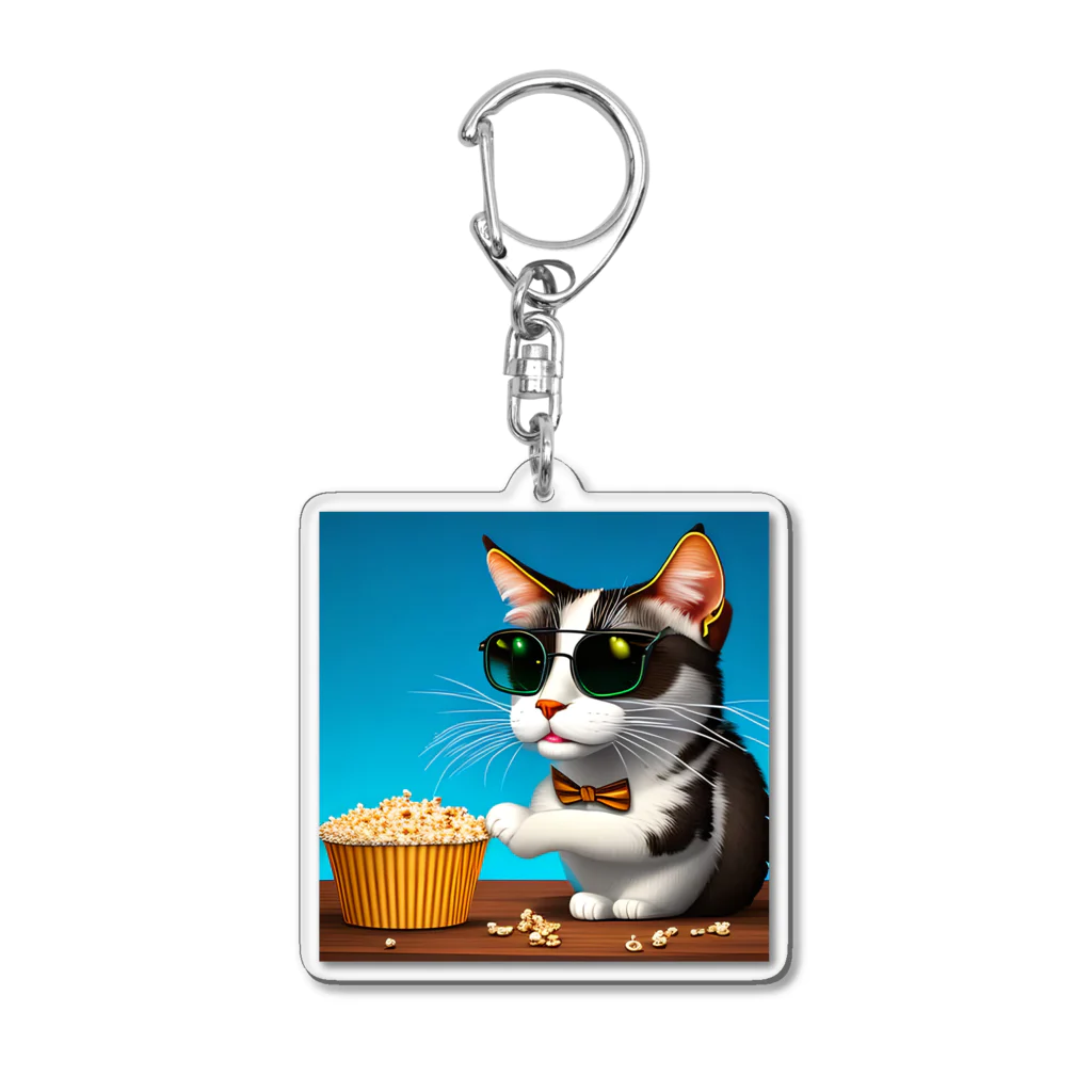 じょんすたいるのPopcorn Cat Acrylic Key Chain