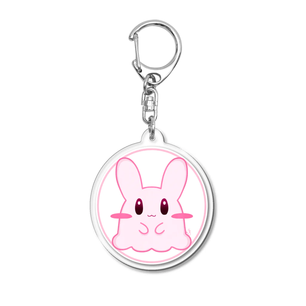 涼しい国のイラストのぷわぷわうさぎのアクリルキーホルダー Acrylic Key Chain