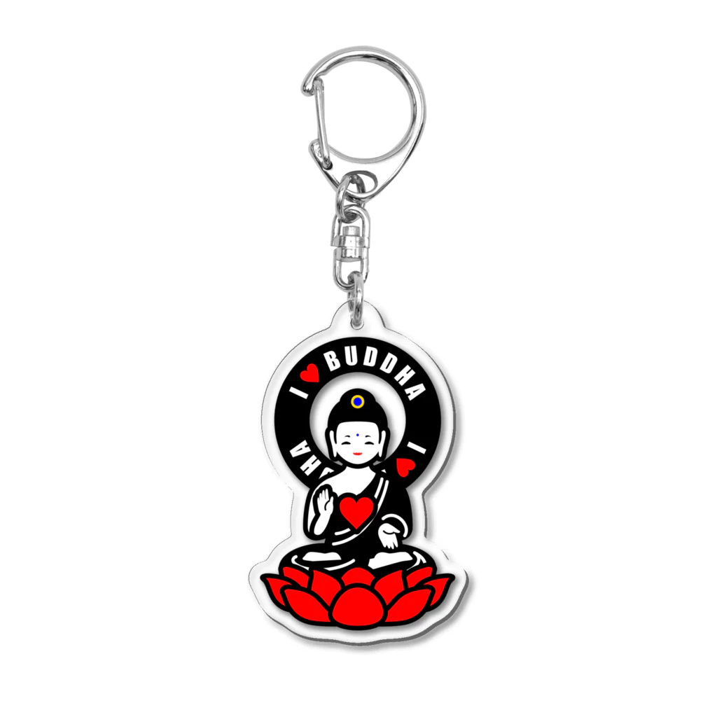 くねくね道のI ♡ BUDDHA Acrylic Key Chain