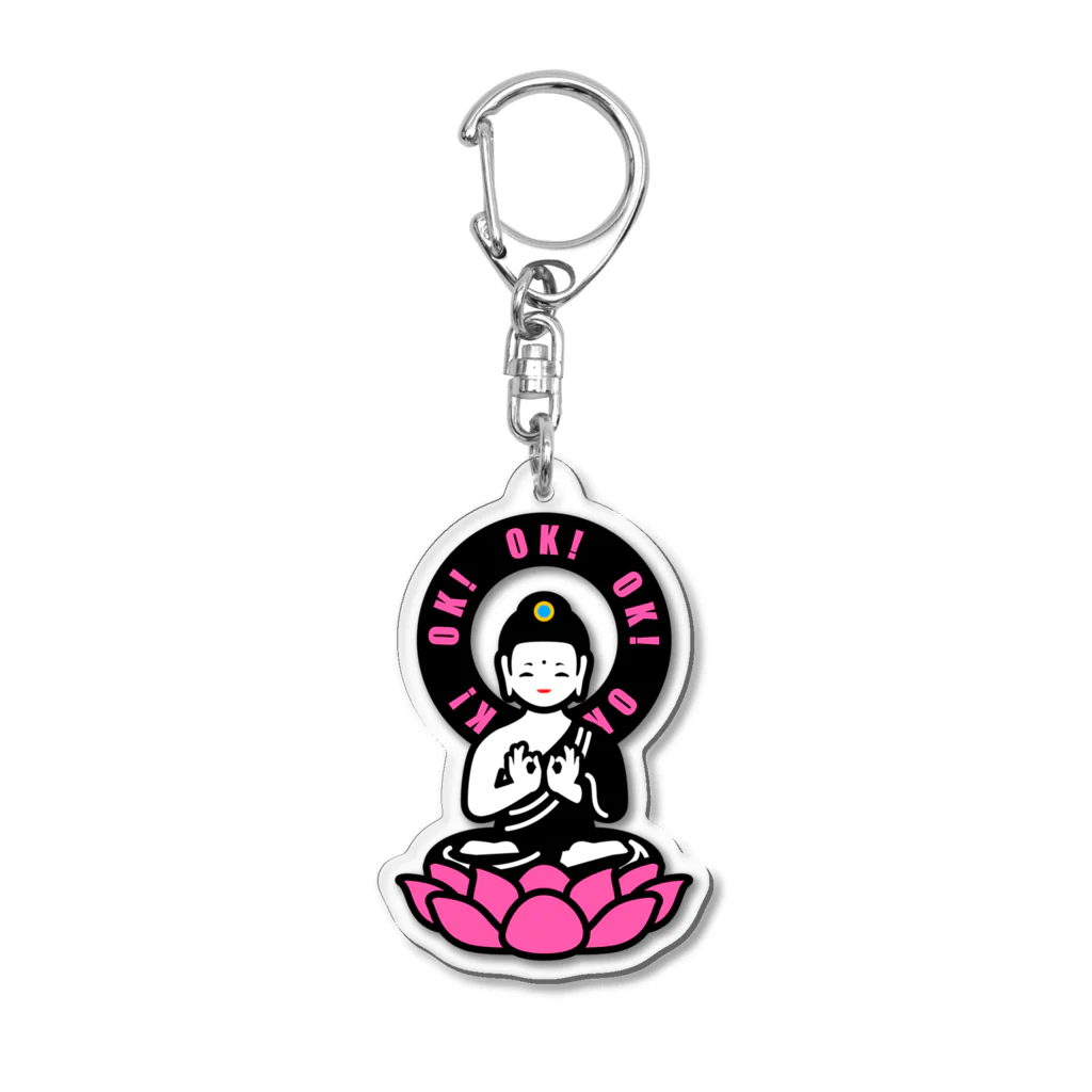 くねくね道のOK! BUDDHA Acrylic Key Chain