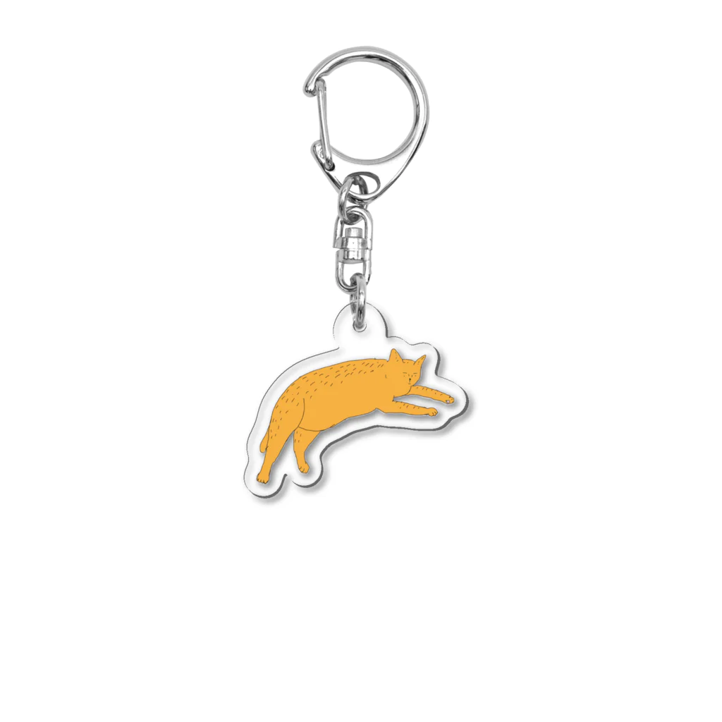 猫街寅子店の寝転ぶニャン Acrylic Key Chain