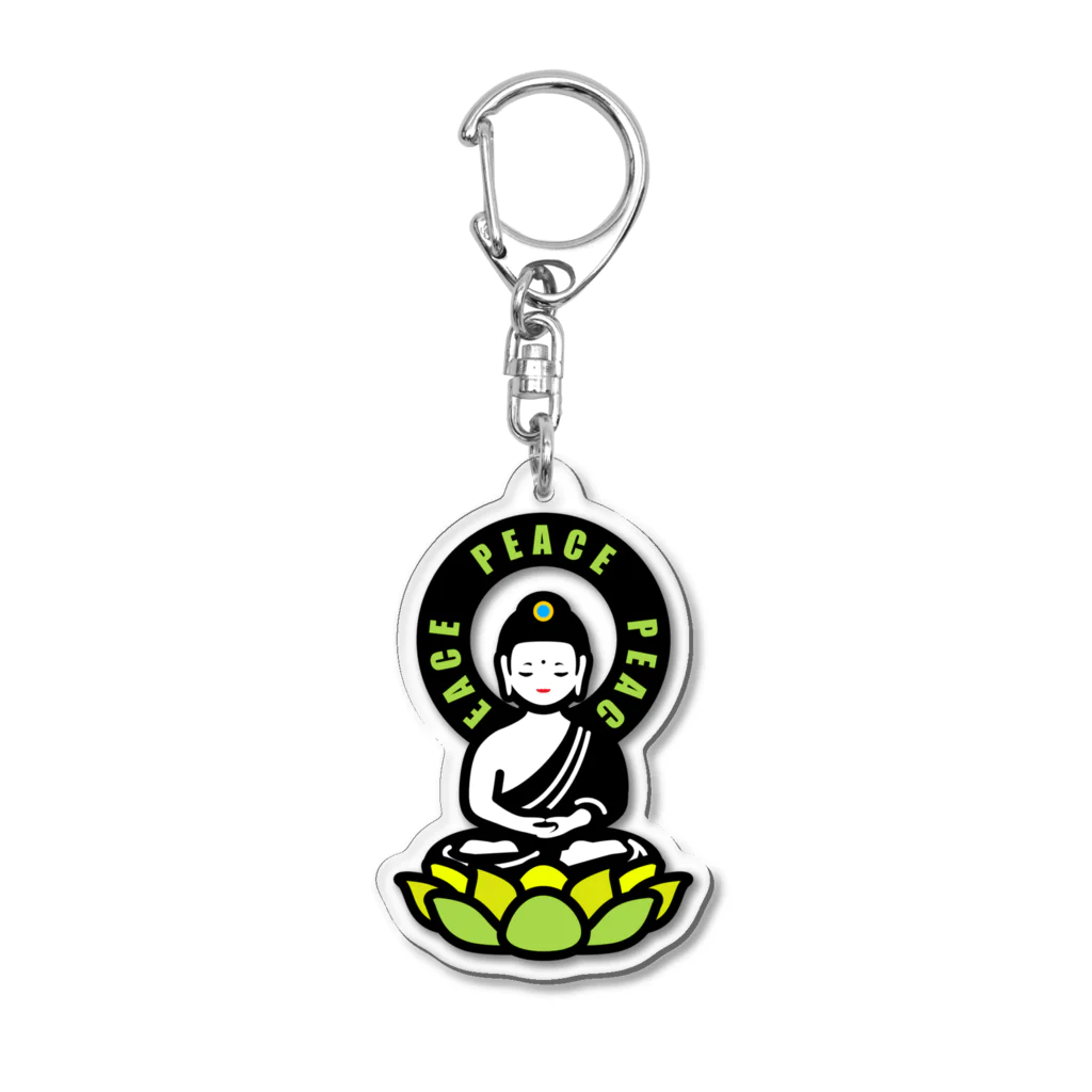 くねくね道のPEACE BUDDHA Acrylic Key Chain