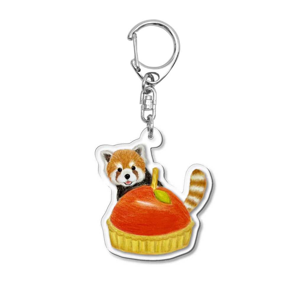 momo♡animsls Storeのレッサーパンダ (林檎のタルト) Acrylic Key Chain