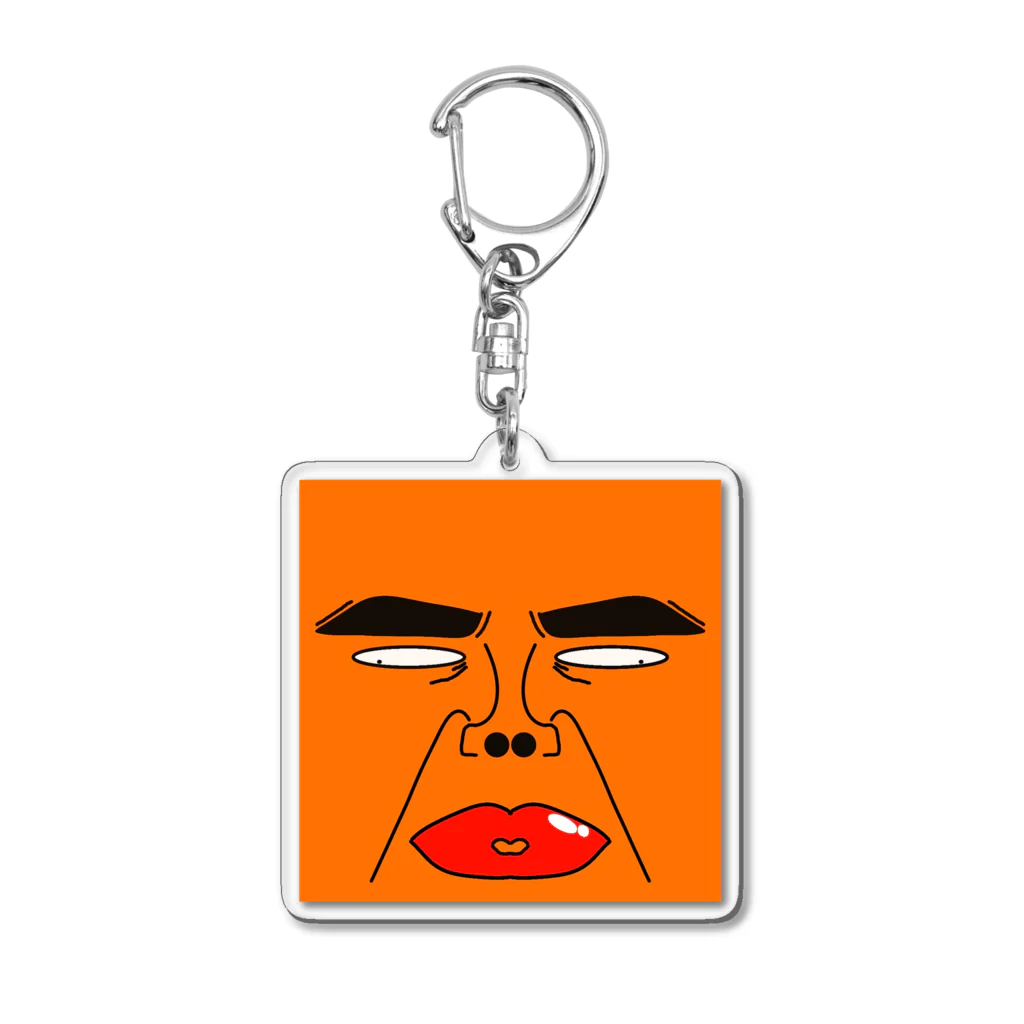 18禁フェイスの18禁フェイス　オレンジ Acrylic Key Chain