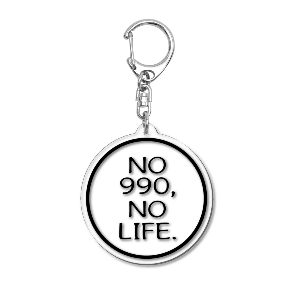 ハチワレデザインのNO 990 NO LIFE(BK) Acrylic Key Chain