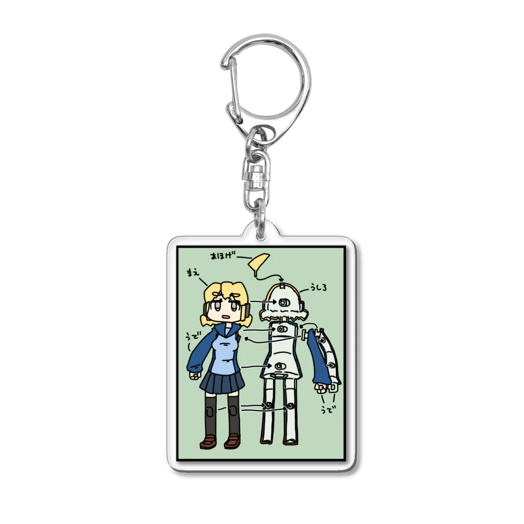 轟木のロマンさん組立図 Acrylic Key Chain