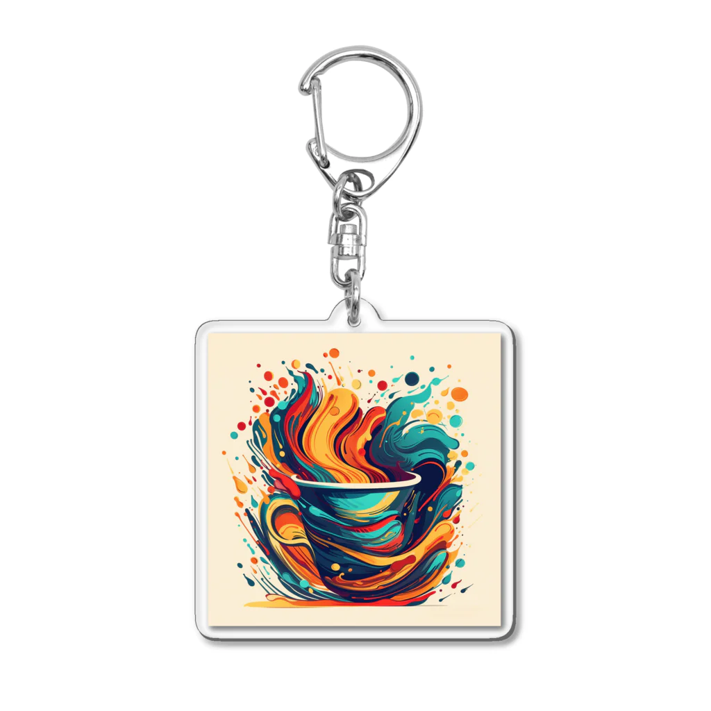 CoffeePixelのPixelBrew Cup D アクリルキーホルダー