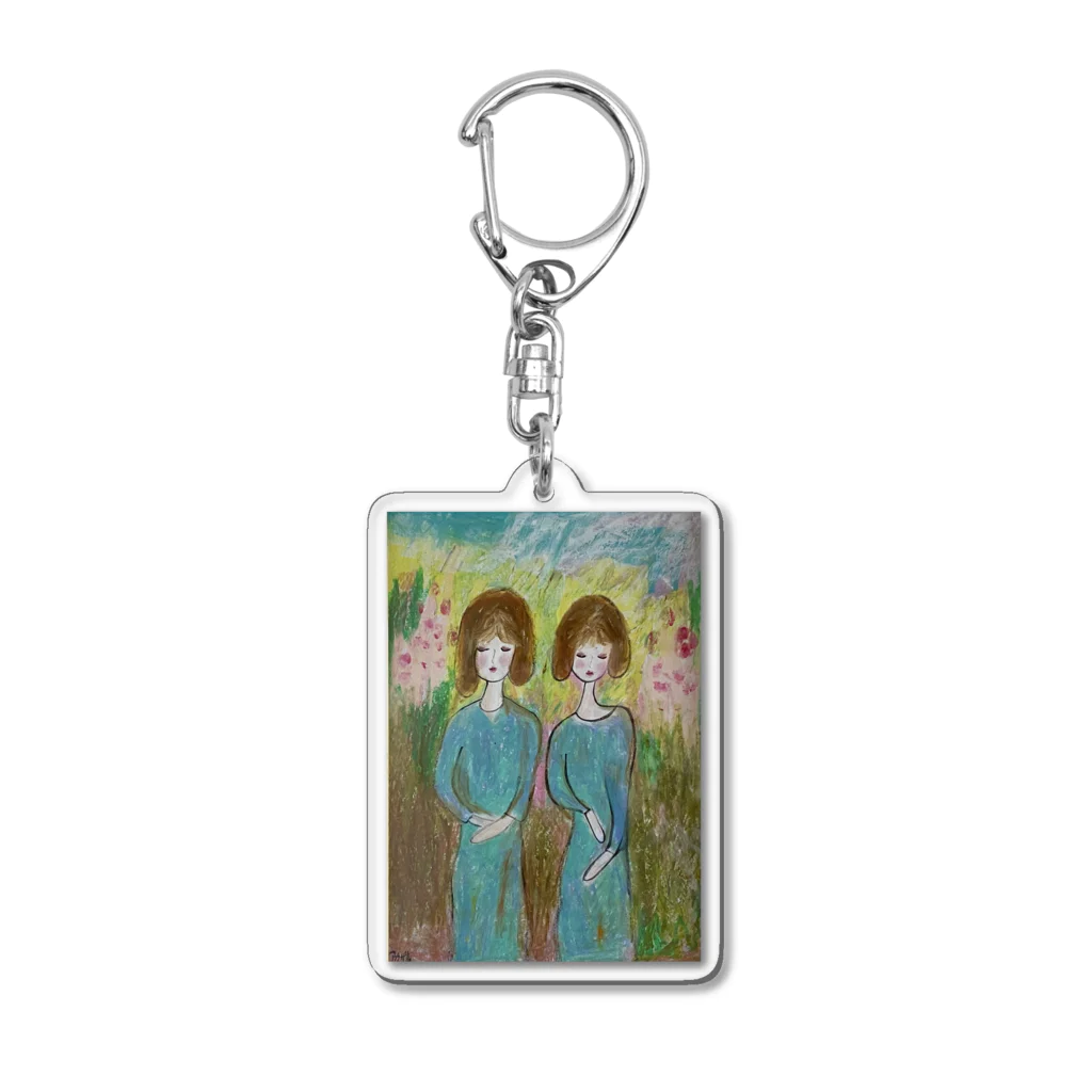 みにゆん　ねこのGirls' Dance in the Blooming Season Acrylic Key Chain