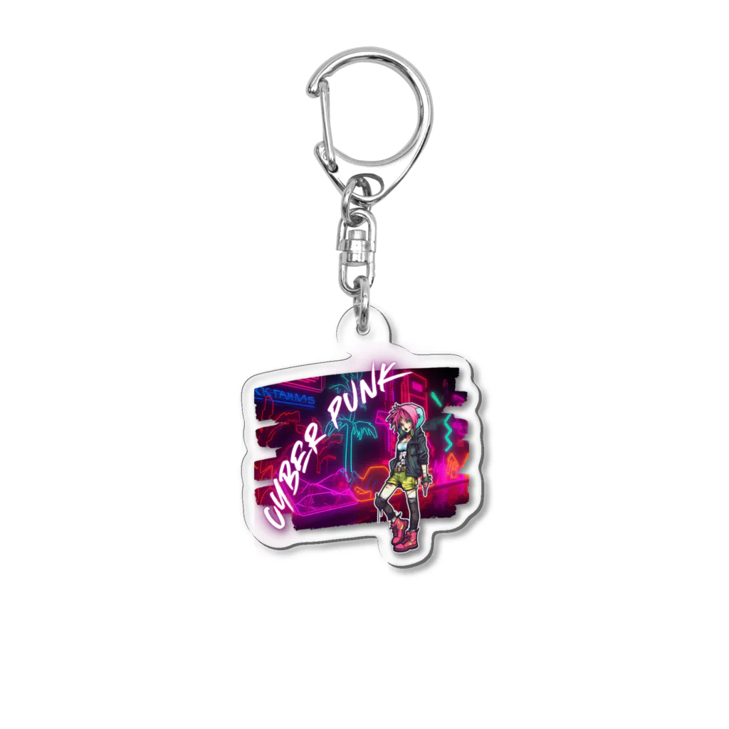 Vibrant Novaのsyber punk girl Acrylic Key Chain