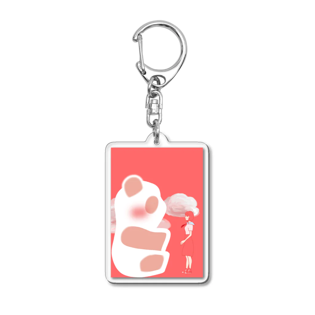 little_cloverのパンダと女子 Acrylic Key Chain