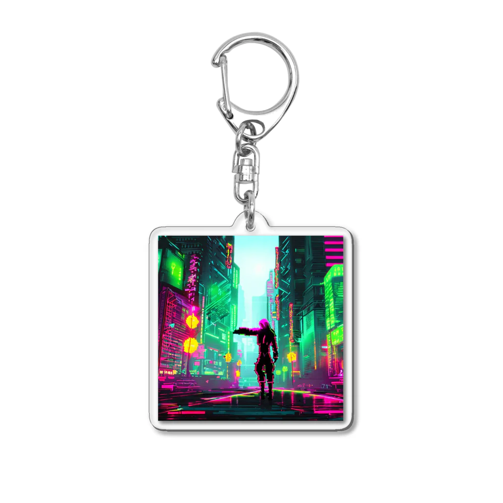 ヤドクガエルのサイバーパンク Acrylic Key Chain