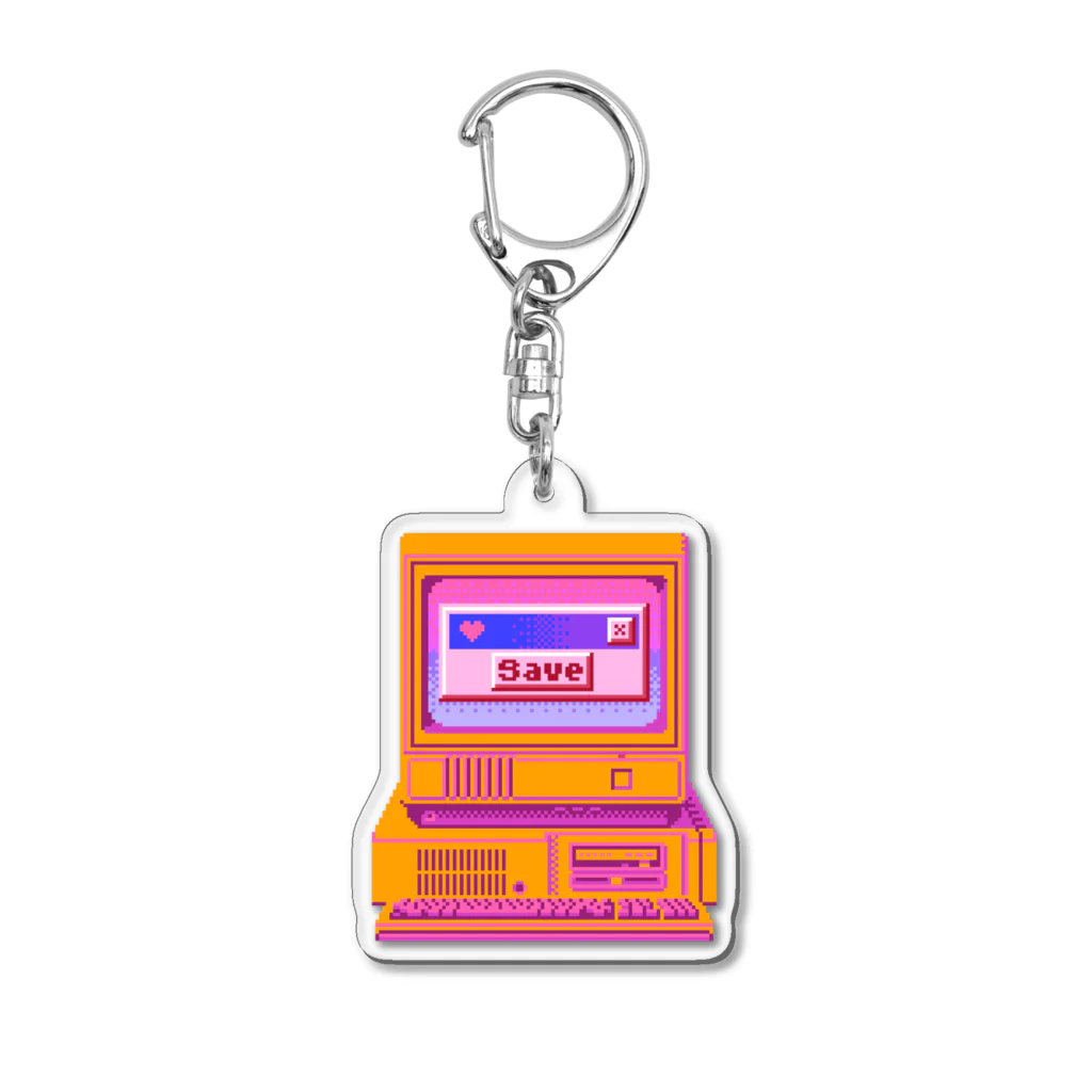 8bit廣播電檯スズり分公司のｓａｖｅ． Acrylic Key Chain