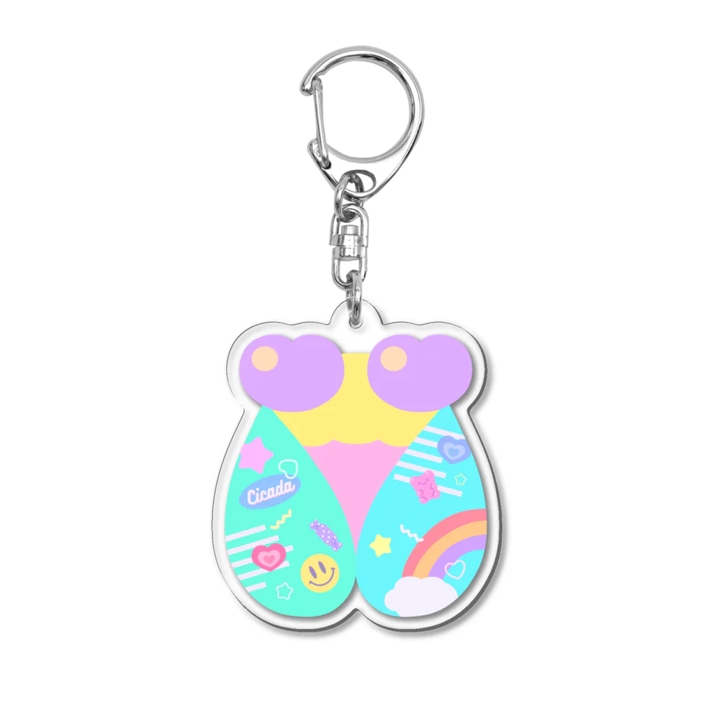 みずあめあいすの♡せみ×かわいい♡ Acrylic Key Chain