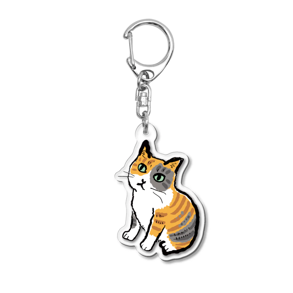 湊文の座り猫 Acrylic Key Chain