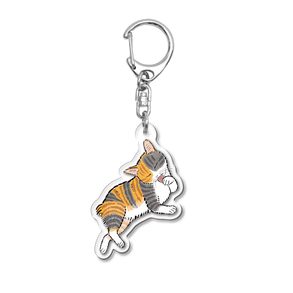 湊文の手舐め猫 Acrylic Key Chain