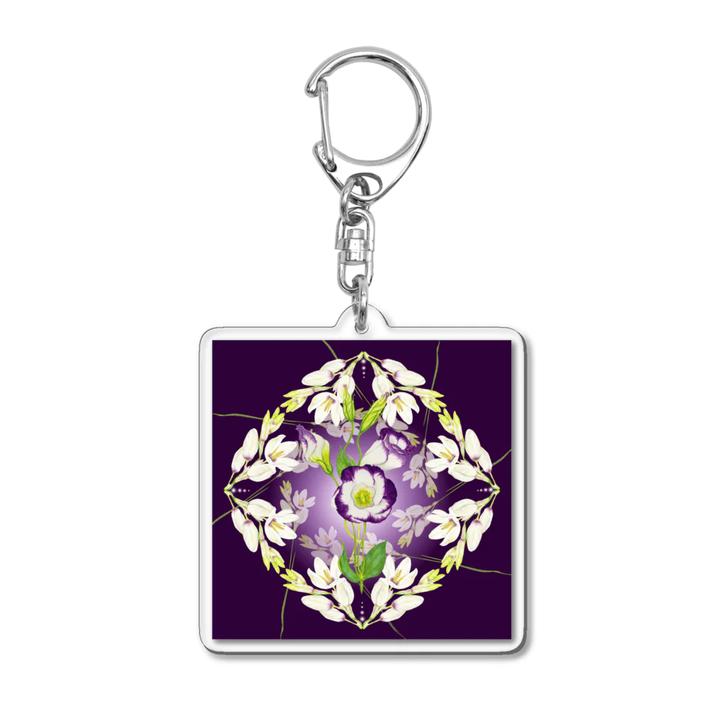 idumi-artの花曼荼羅💜クラウンチャクラ Acrylic Key Chain