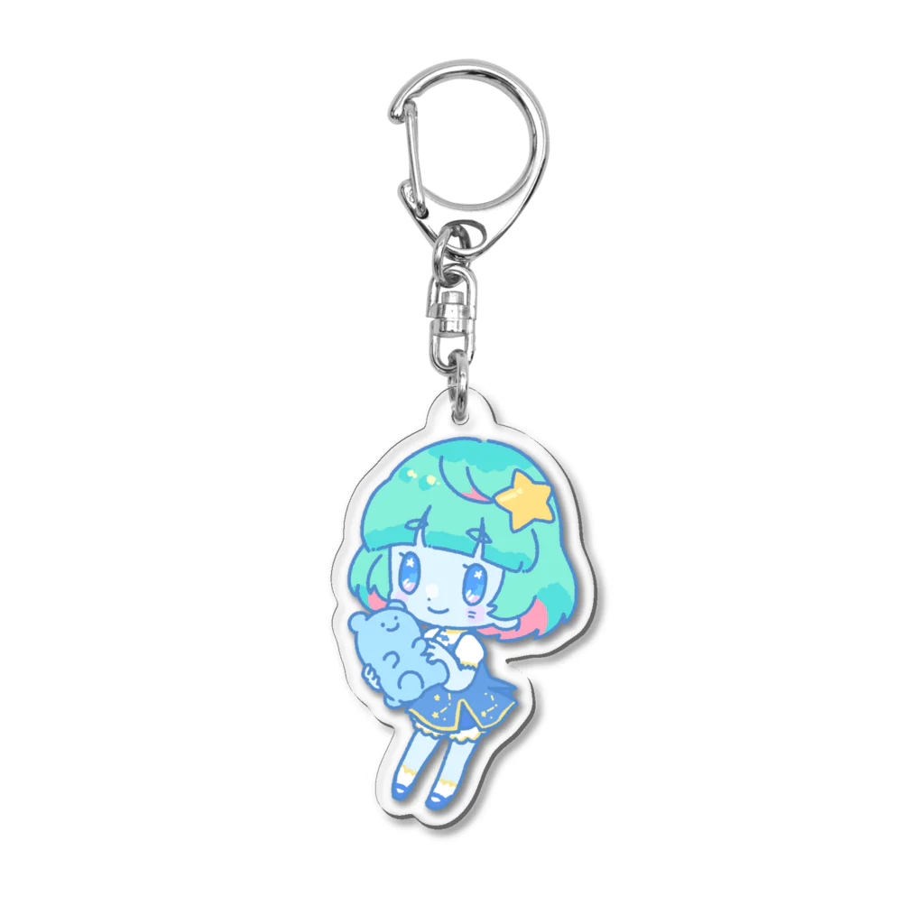 ちるのおみせ SUZURI支店の惑星ちる クマモドキだっこ Acrylic Key Chain