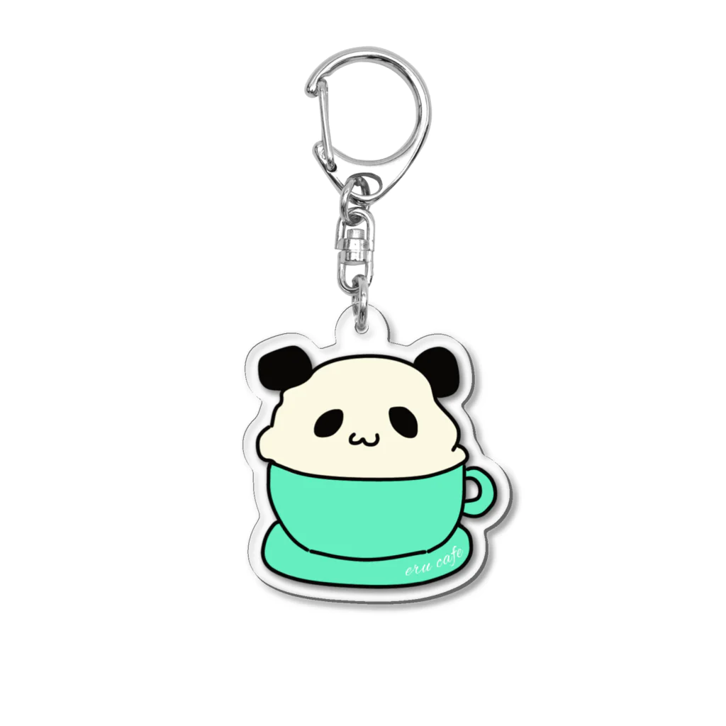 erucafe☕︎︎‎✩のパンダラテ　グリーン Acrylic Key Chain