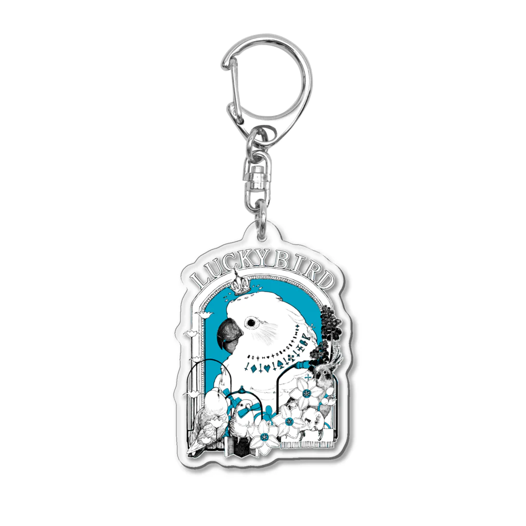 ろう飼い主のLUCKY BIRD Acrylic Key Chain