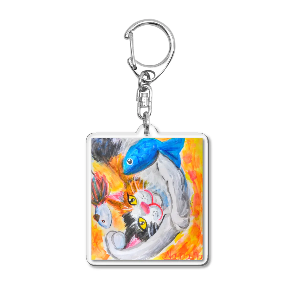 Nanahaの三毛猫 Acrylic Key Chain