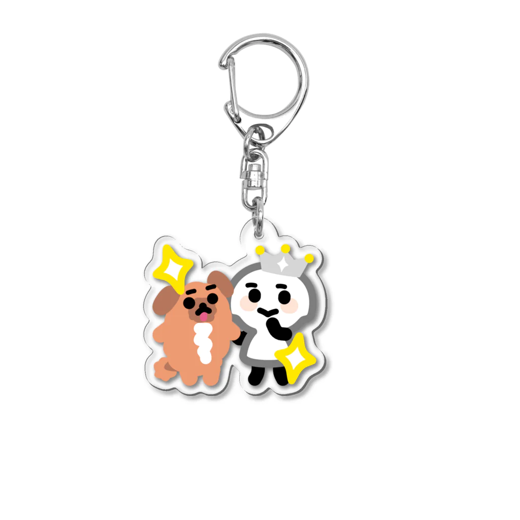 とろけるでべちゃんのいちるちゃん と からあげ犬 きらきら Acrylic Key Chain