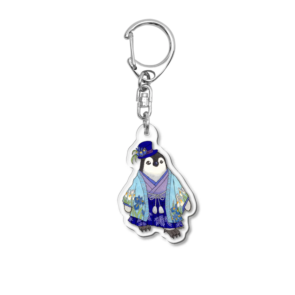 ヤママユ(ヤママユ・ペンギイナ)の着物ぺんぎんーいずれは菖蒲かエンペヒナー(アクキー) Acrylic Key Chain