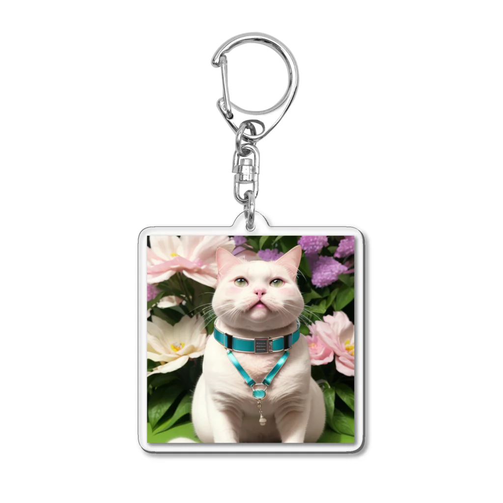 spaceinudogのflowernekocat21 Acrylic Key Chain