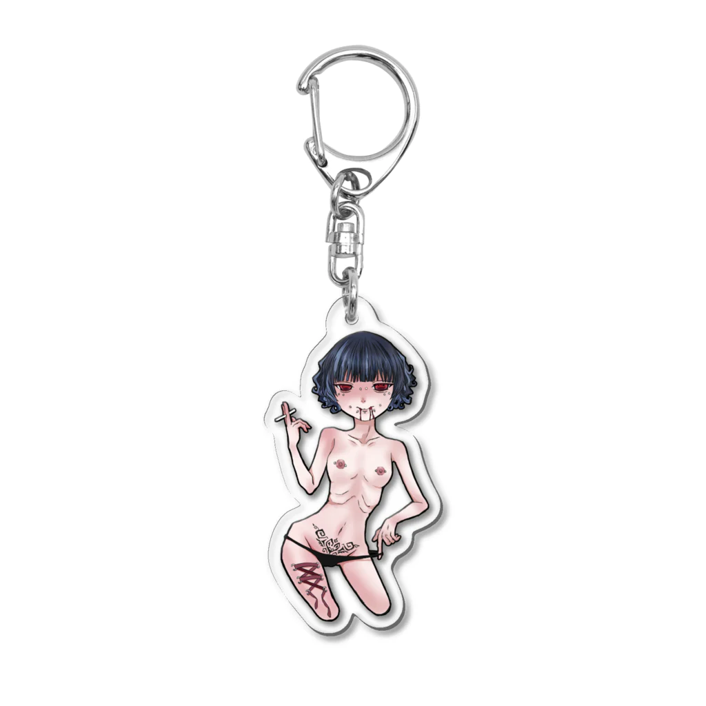 田舎かわづ𓆏【DOSE taker】の煙とピアスと女の子と Acrylic Key Chain