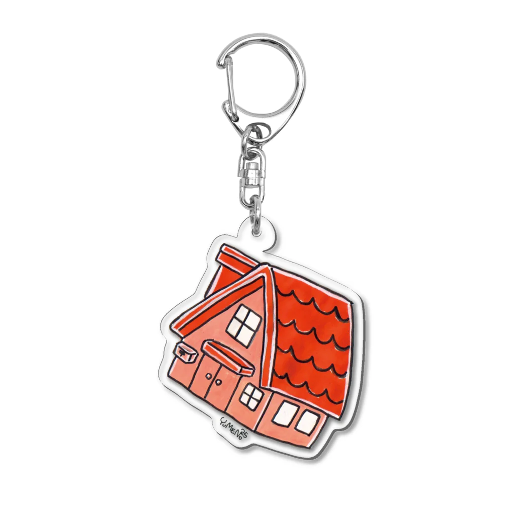 YUM DOLLSのミニチュアハウス橙 Acrylic Key Chain