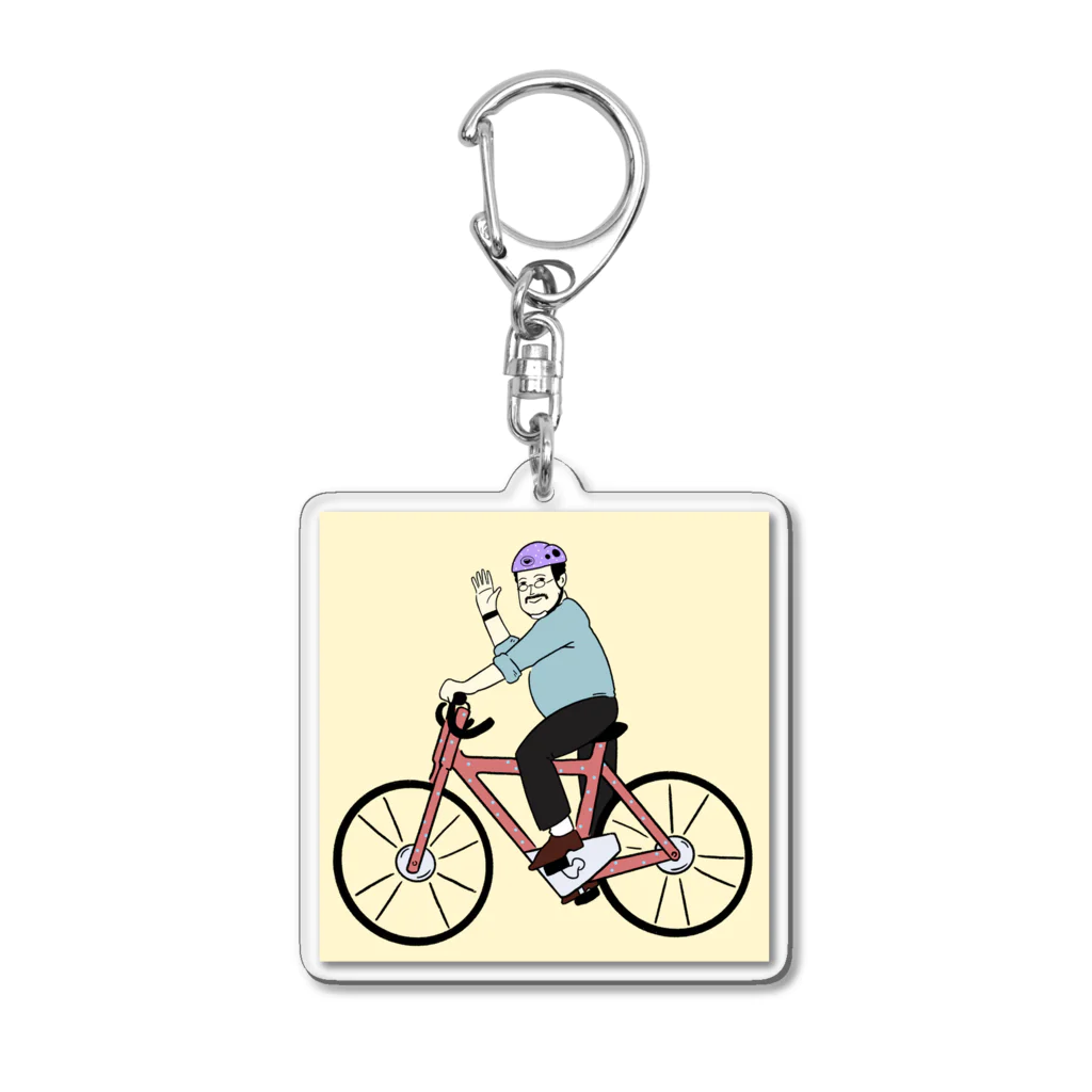 GMおじさん・A Cup Of HappinessのサイクリングGMおじさん Acrylic Key Chain