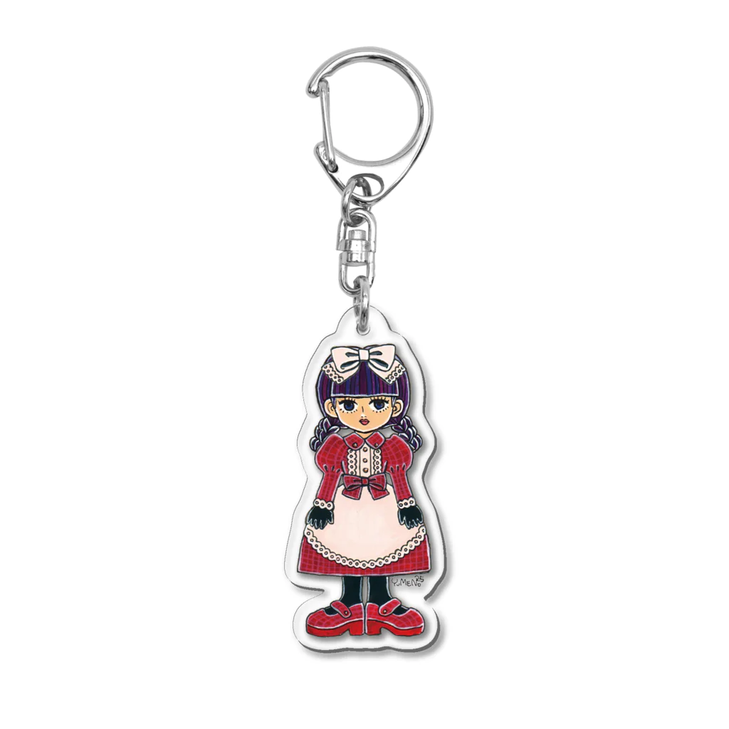 YUM DOLLSのおしゃれレッド都ちゃん Acrylic Key Chain