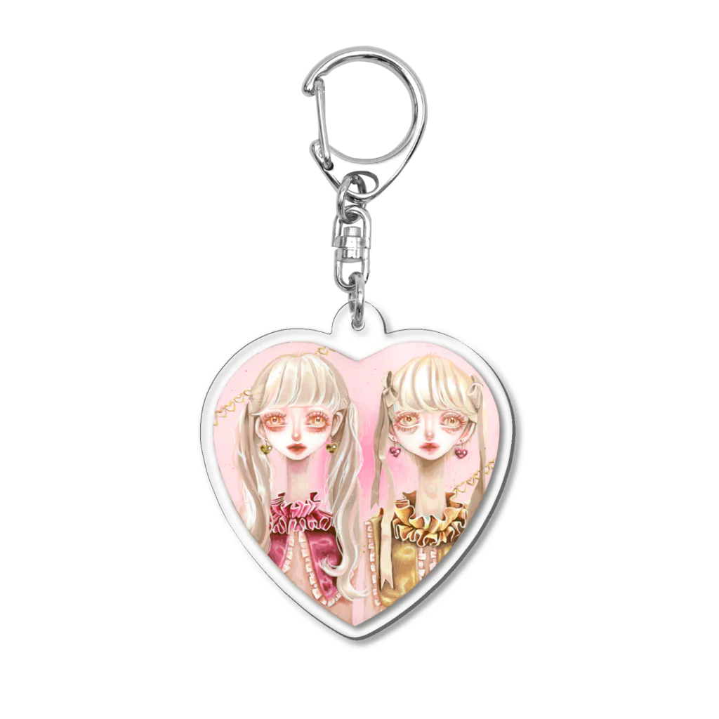 咲いたバルコニーのTWIN Acrylic Key Chain