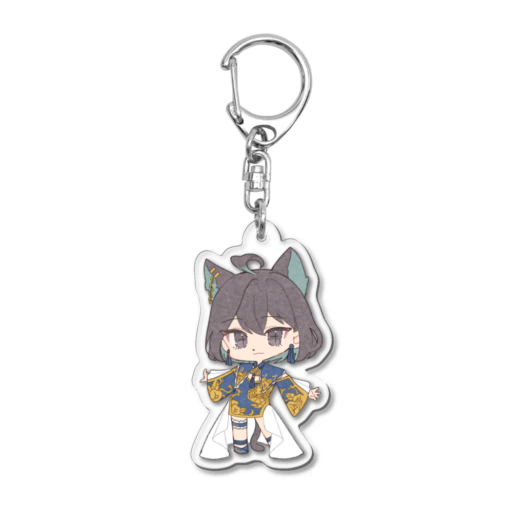 AsasoraCyan's Shopの【麻空シアン】SDキャラクターイラストグッズ(青) Acrylic Key Chain