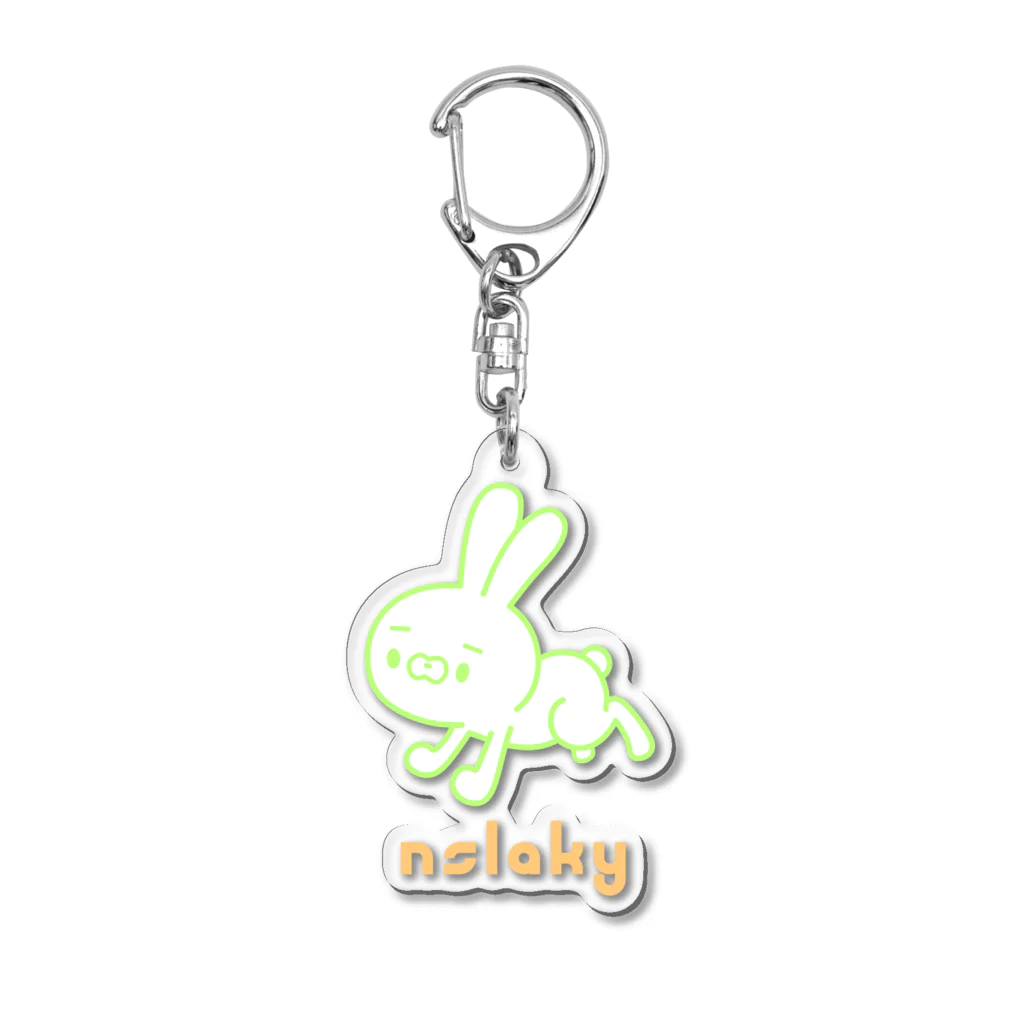 ［ n / k ］ONLINE_SHOPの走るシチョウサ(青肉) Acrylic Key Chain