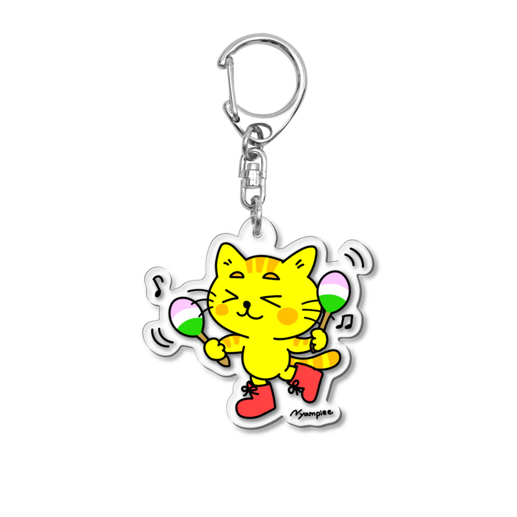 にゃんぴーの【にゃんぴー楽器隊】マラカス Acrylic Key Chain