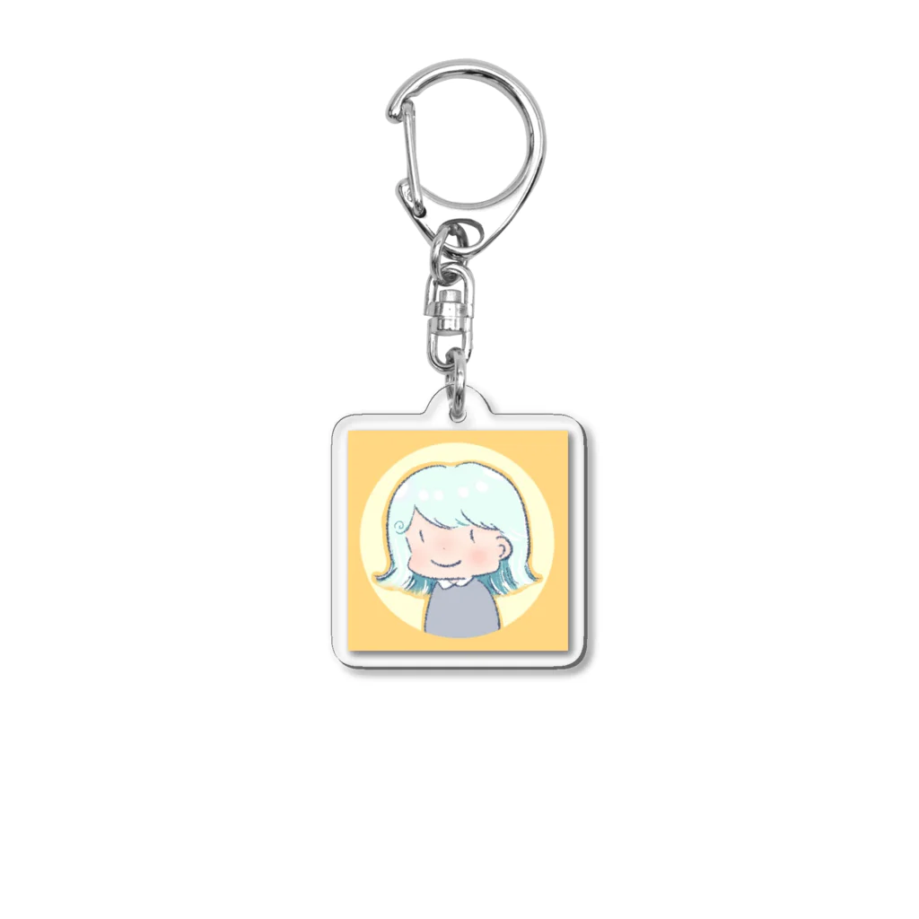 雪月ゆゆかの外はねﾁｬﾝ（空色） Acrylic Key Chain