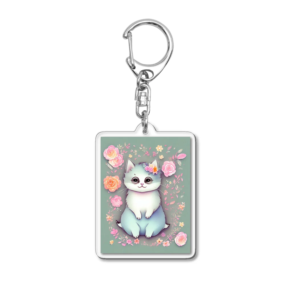 かずのショップのはなねこ Acrylic Key Chain