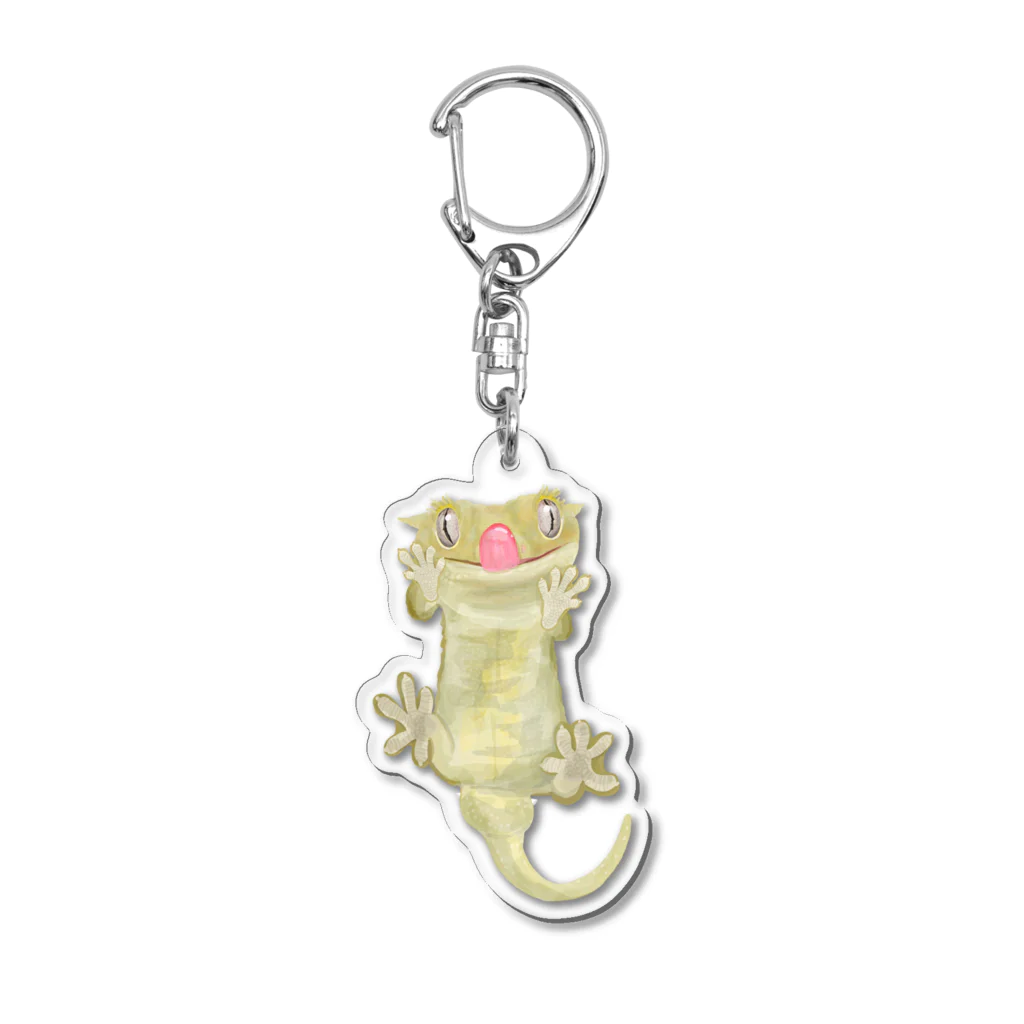 Labo_Novemberの貼りつきクレステッドゲッコー Acrylic Key Chain