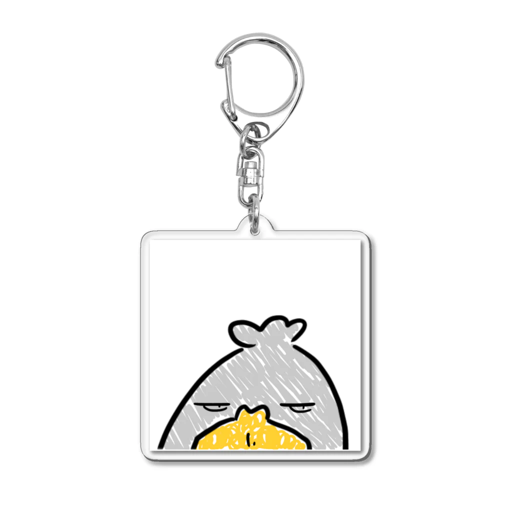 素敵なハシビロコウのひょっこり？じろり？ハシビロコウ Acrylic Key Chain