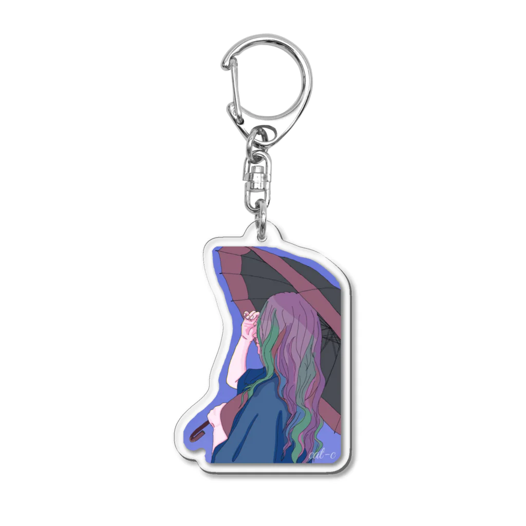 ながいいきものとフレンズの雨上がりが好きだ〈ダイカット〉 Acrylic Key Chain