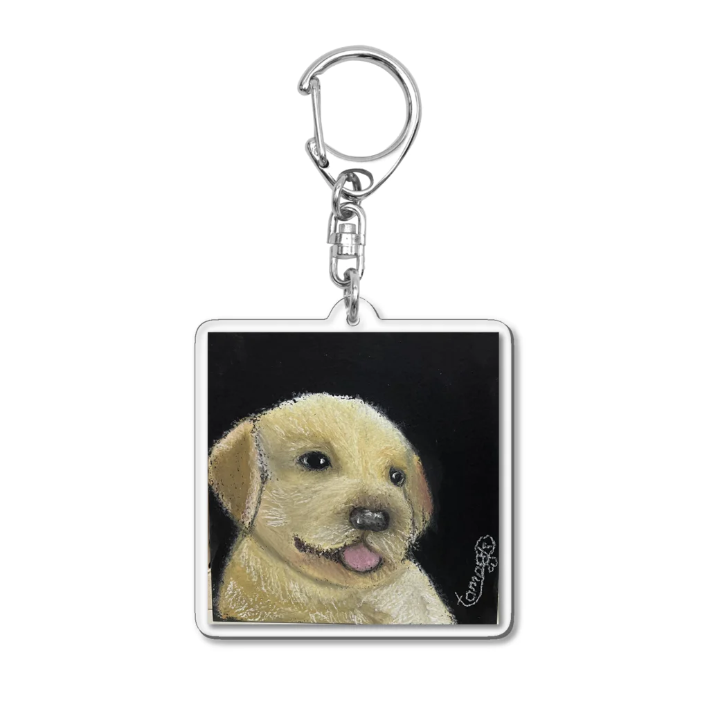 チョークアートグッズ😊のチョークアート　子犬🐶 Acrylic Key Chain
