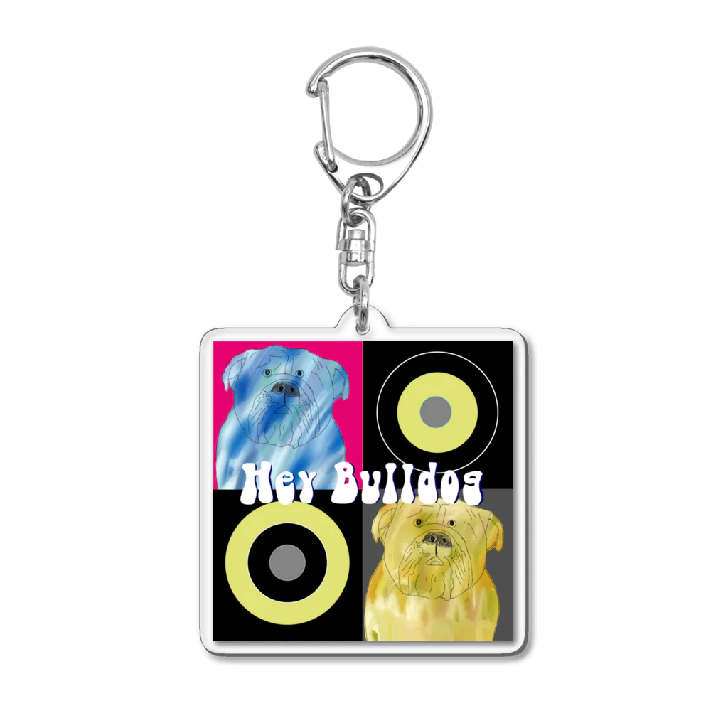 LOCO&HAREのHey bulldog Acrylic Key Chain