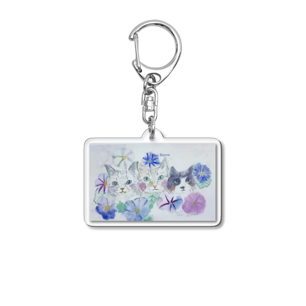 Blue Bayouの朝顔とみるちょこもーたん Acrylic Key Chain