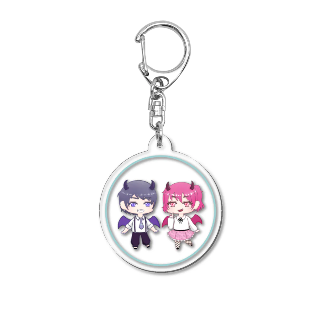 Ramune Spica 公式の小悪魔みさきと小悪魔ユノト（背景なし） Acrylic Key Chain