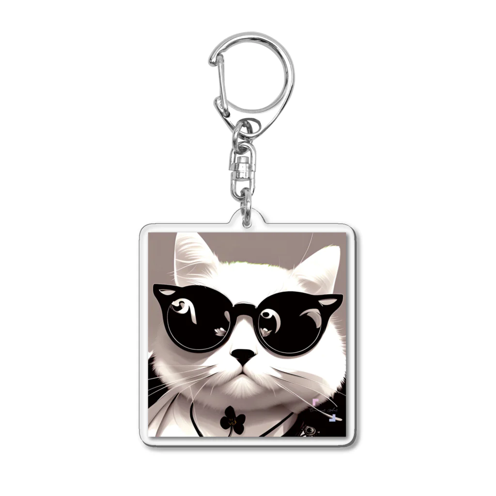 Connect Art SUZURI STOREのConnect Art 001 Cat Acrylic Key Chain